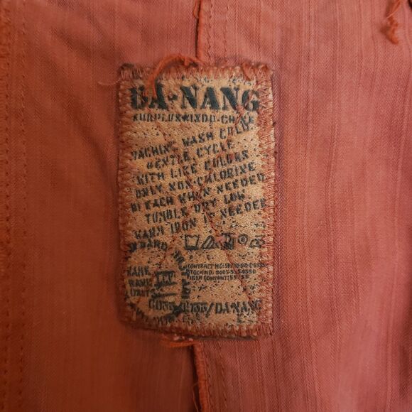 Vintage Da Nang Pleated Skirt Red Orange Grunge Skater‎ Size L Boho Raw Edges - Picture 5 of 8